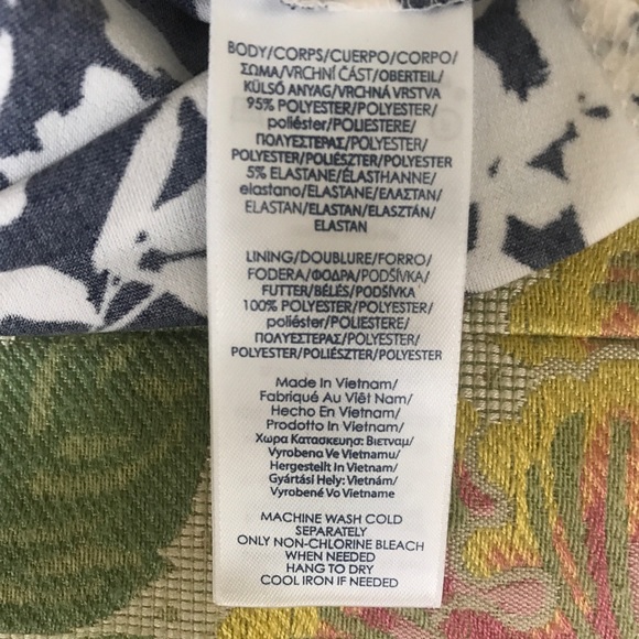 Chaps Shirred Waist Dress Size M Black & White - Picture 6 of 7